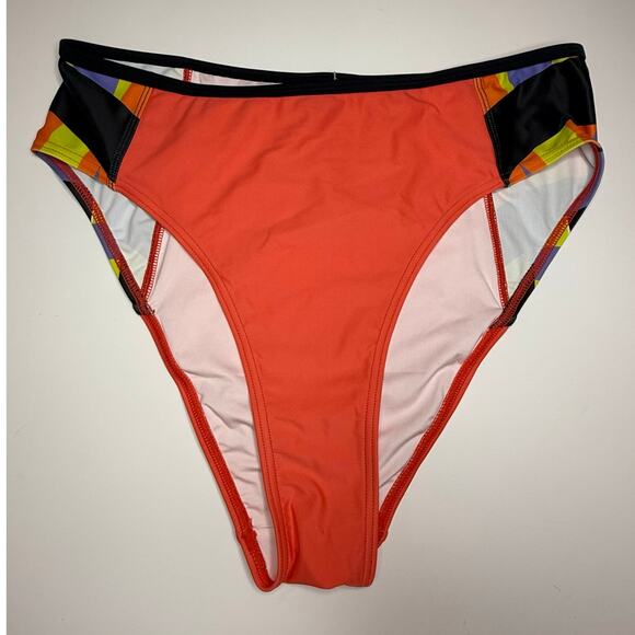 NWT Andrea Iyamah Pull On Mid-Rise Bikini Bottom Orange Women Size XL Beach Swim - Picture 1 of 3